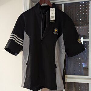 NWT adidas shot sleeve rain jacket pullover. Men's Small, Black